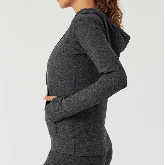 Outdoor Voices CloudKnit Hoodie Charcoal Grey Space Dye Size Medium - Picture 4 of 9